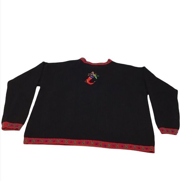 Tiara International Christmas Cardigan Sweater Size XL Holiday Sweater Stockings - Picture 2 of 15